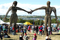 willow sculptures at glastonbury festival